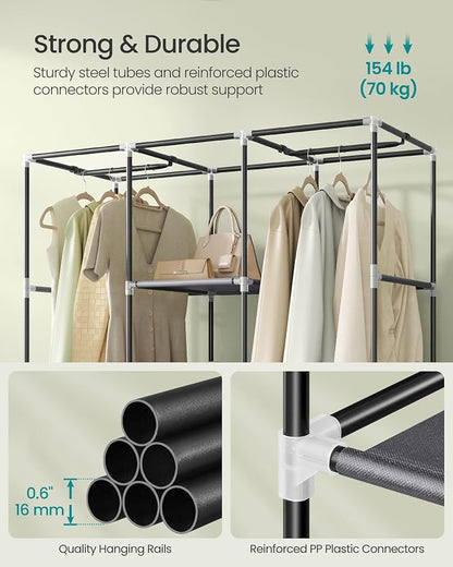 SONGMICS Portable Closet, 51.2 Inch Large Capacity Wardrobe Closet Organizer - Image 4