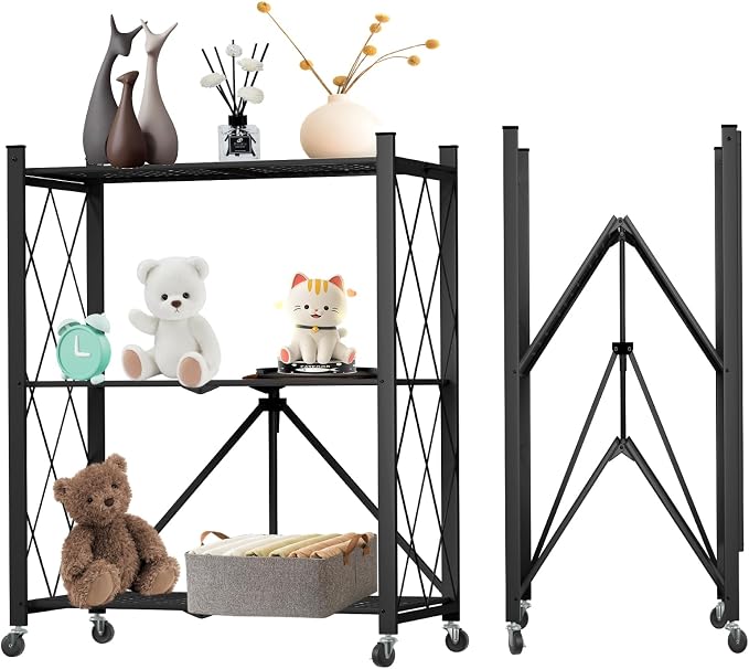 3 Tier Foldable Storage Shelf by YUANJIMI