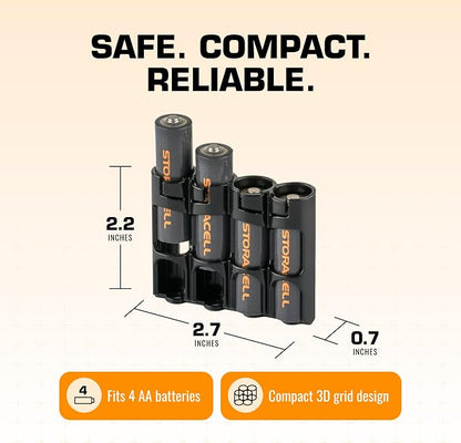 Storacell AA Battery Storage Caddy, Holds 4 Batteries - Image 6