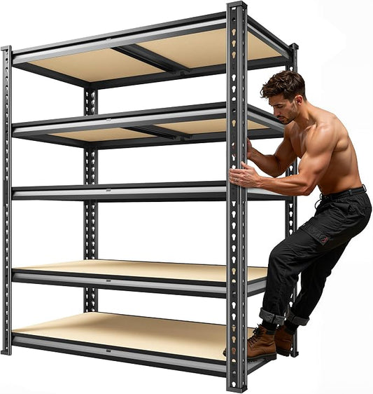 72.1" H Garage Shelving 2030LBS Garage Storage Shelves, 5 Tier Adjustable Metal by Unknown