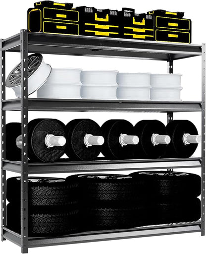 The Atlas 72" W Metal Garage Shelving Unit Load 12000 Lbs, 4 Tier Heavy Duty by Shuntong