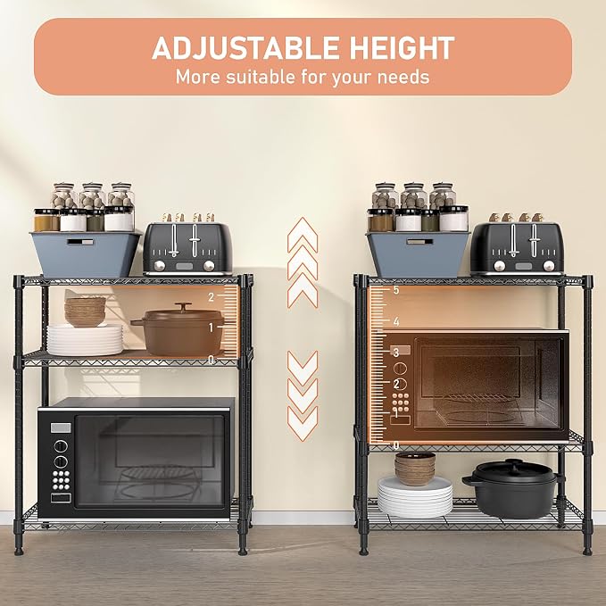750 lbs 3 Tier Storage Rack Metal Wire Shelving Unit, Storage Standing Shelf - Image 7