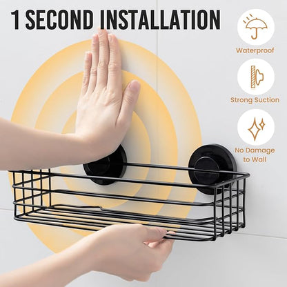 LEVERLOC Shower Caddy Suction Cup, 3 Pack Heavy Duty Bathroom Organizer - Image 2