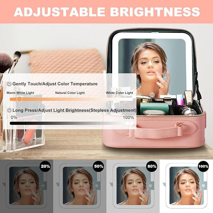 Mocado Travel Makeup Bag with LED Lighted Mirror, Travel Makeup Organizer - Image 4
