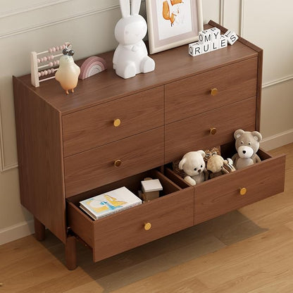 6 Drawer Dresser for Bedroom, 41.2" W Wood Chest of Drawers by Unknown