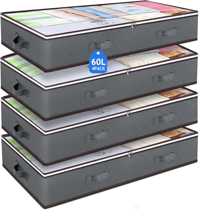 Budding Joy 60L Under Bed Storage Containers, Storage Bins by BuddingJoy-BuildaJoyfulLifeforYou