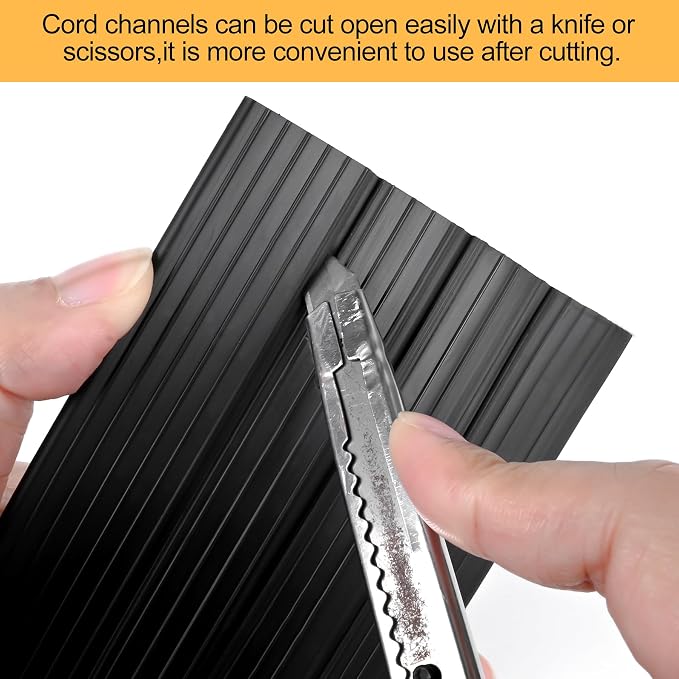 6.5Ft Cord Cover Heavy Duty Cable Protector 3 Channels Contains Cords, Cables - Image 3