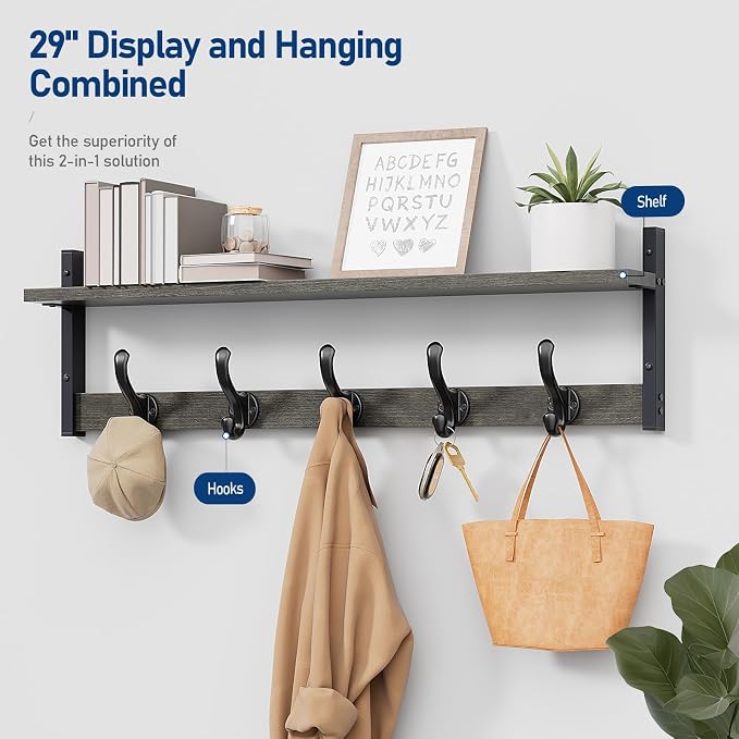 Tatub 29" Rustic Coat Rack Wall Mount - Image 2