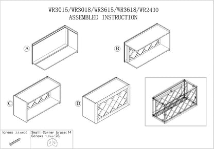 Solid Wood RTA Wall Cabinet Wine Bottle Rack - Image 6
