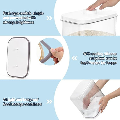 Rice & Flour Storage Container, Cereal Containers Storage, Dry Food Airtight - Image 3