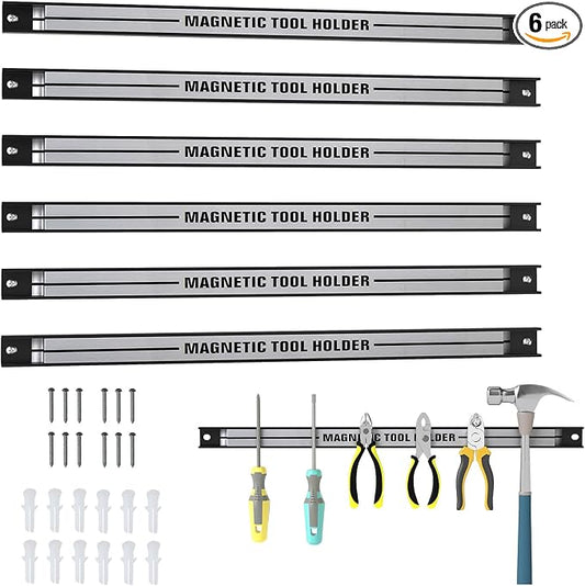 Goplus 6PCS 18" Magnetic Tool Holder, Wall Mounted 176LBS Capacity Magnetic by Goplus
