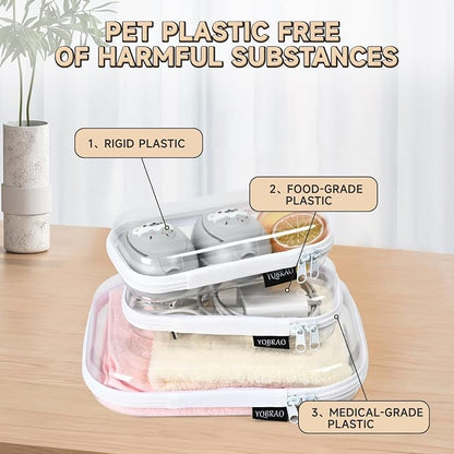 3 Pack Clear Hard Shell Zipper Case - Image 3
