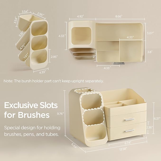 HBlife Makeup Organizer with Brush Holder - Image 4
