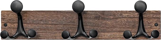 SKOLOO 17-Inch Wood Burnt Coat Rack Wall Mount by SKOLOO