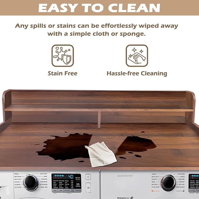 Royxen Laundry Countertop with 2-Tier Shelf Universal Fit, Washer and Dryer - Image 4
