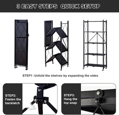 GlowSol 5 Tiers Folding Storage Shelves - Image 4