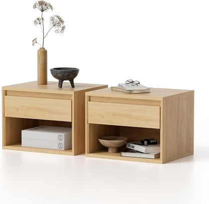 Floating Nightstand Set of 2, Wall Mounted Bedside Table - Image 5