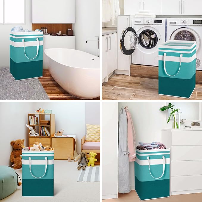 HomeHacks 2-Pack Large Laundry Basket, Waterproof, Freestanding Laundry Hamper - Image 6
