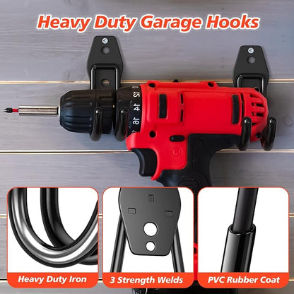 8 Pack 4.7x2.6 inch J Heavy Duty Garage Hooks, Solid Steel Wall Mount Hangers - Image 3