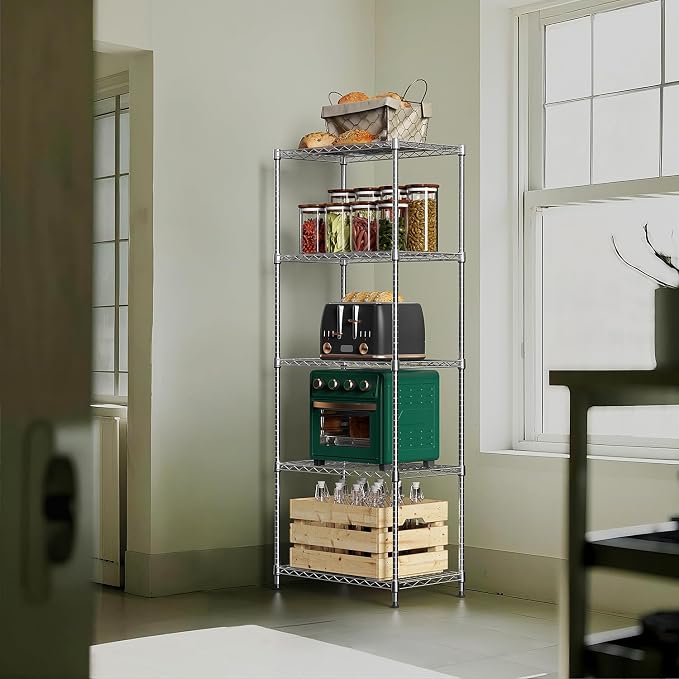 1250 lbs 5 Tier Shelf Metal Storage Shelves Wire Rack Closet Organizers - Image 6