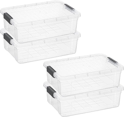 Superio Storage Bins with Lids, Stackable Totes, BPA Free, Odor Free, Organizer by Superio