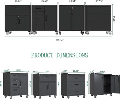 Metal Tool Cabinet, Garage Storage Cabinet System, Wall Cabinet & Locking - Image 3