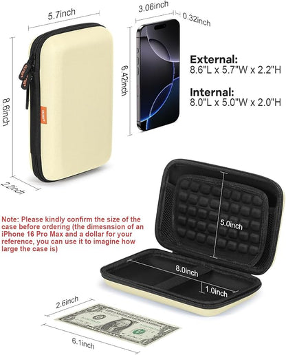 Clean-Beige Hard Shell Case for Electronic Accessories Organizer - Image 3