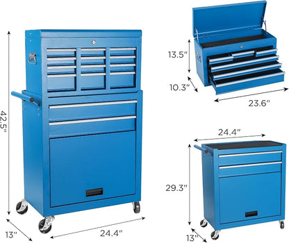 Tool Chest, 8-Drawer Rolling Tool Storage Cabinet - Image 3