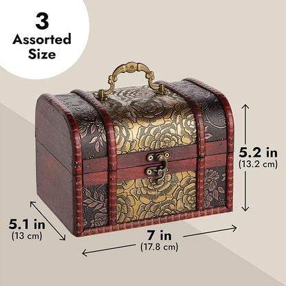 Juvale Wooden Treasure Chest Set - Image 4