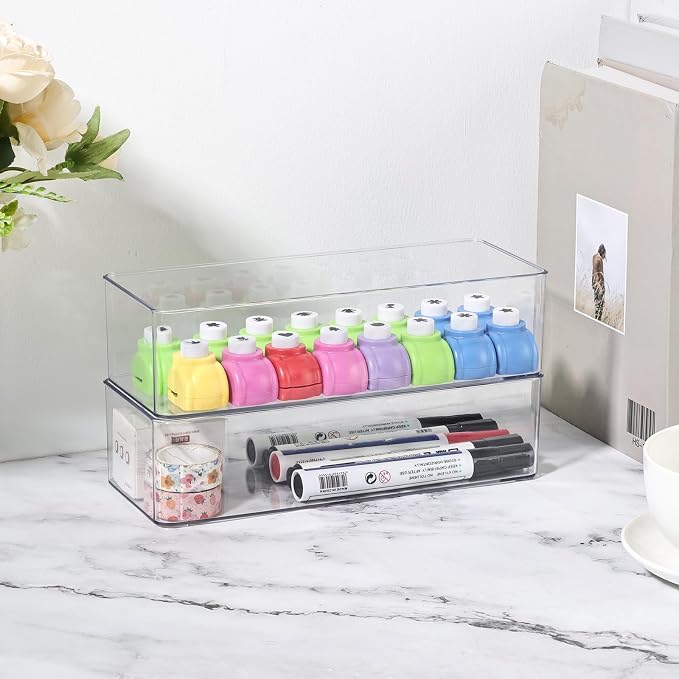 Acrylic Makeup Brush Organizers, 2 Pack 1 Section 1 Compartments Transparent - Image 6