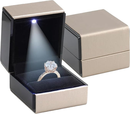 Novel Box Square Shaped Gold Ring Box by NovelBoxCompanyLtd