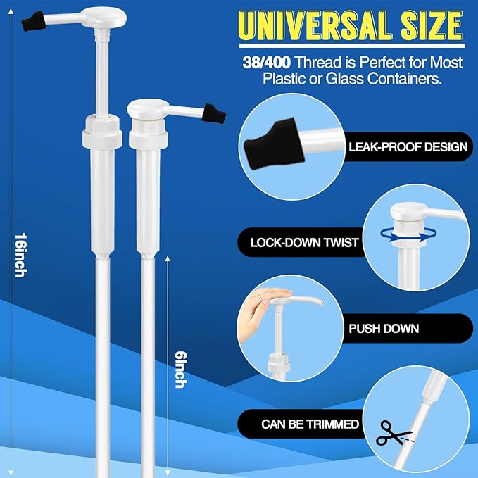2 Pack 5 Gallon Pump Dispenser 38-400 1 oz Dispenser Pump - Image 2