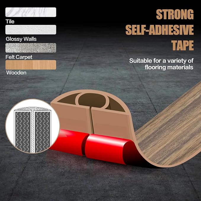 Floor Cord Cover Self Adhesive Cord Hider, 20FT Cable Management, Extension - Image 4