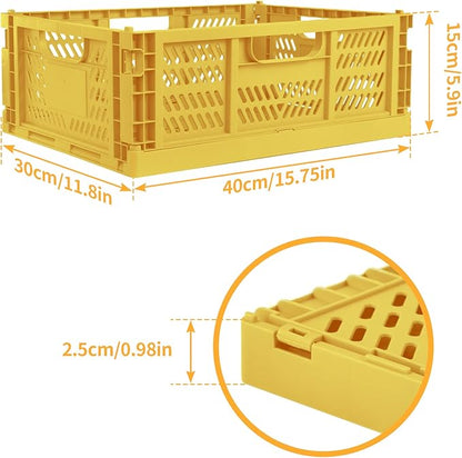 Domiella 2-Pack Crates for Storage, Storage Crates Plastic Stackable, Foldable - Image 2