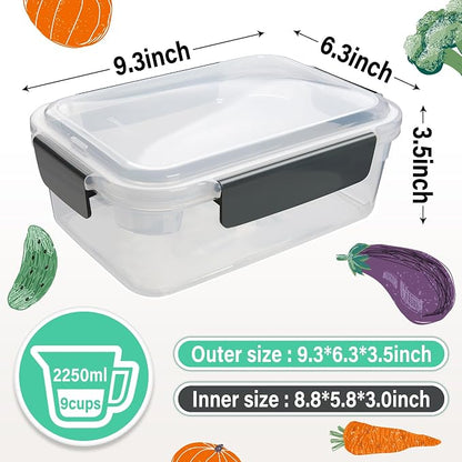 YORY 9 cup Plastic Food Storage Containers - Image 6