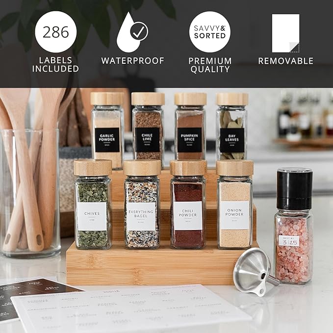 SAVVY & SORTED Glass Spice Jars - Image 2