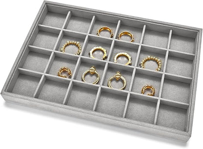 24 Grids Jewelry Tray Earring Organizer Tray Ring Earrings Holder Jewelry by Papten
