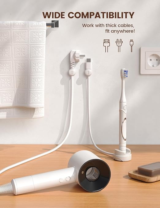 Lamicall 12Pack Rotatable Cord Organizer, Office Desk Nightstand Accessories - Image 6