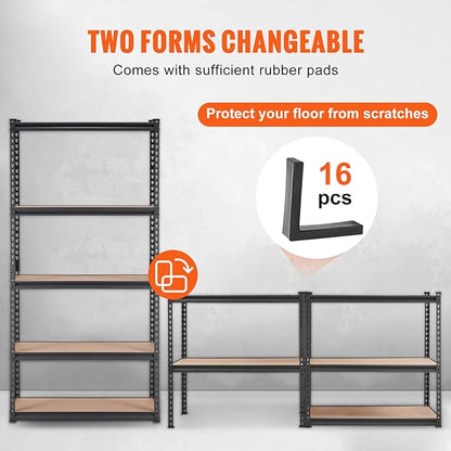 VEVOR Storage Shelving Unit, 5-Tier Adjustable, 2000 lbs Capacity, Heavy Duty - Image 6