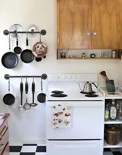 Industrail Pipe Pot Pan Rack, Wall mount Pot hangers Pan Haniging Rail Lid - Image 5