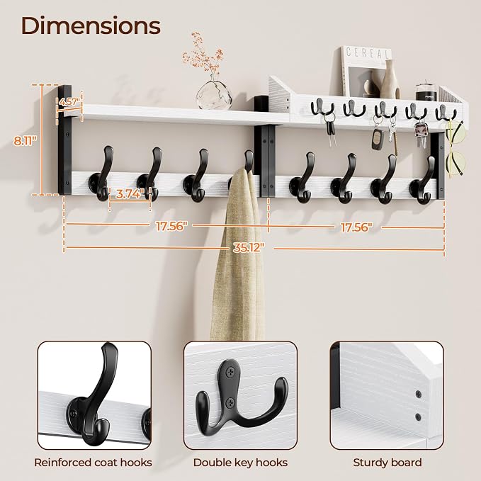 Evermagin 35" Coat Rack Wall Mount - Image 2