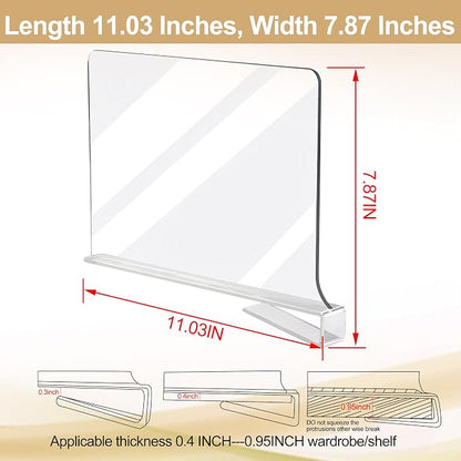 Acrylic Shelf Dividers for Closet Organization, Closet Shelf Organizer for - Image 3