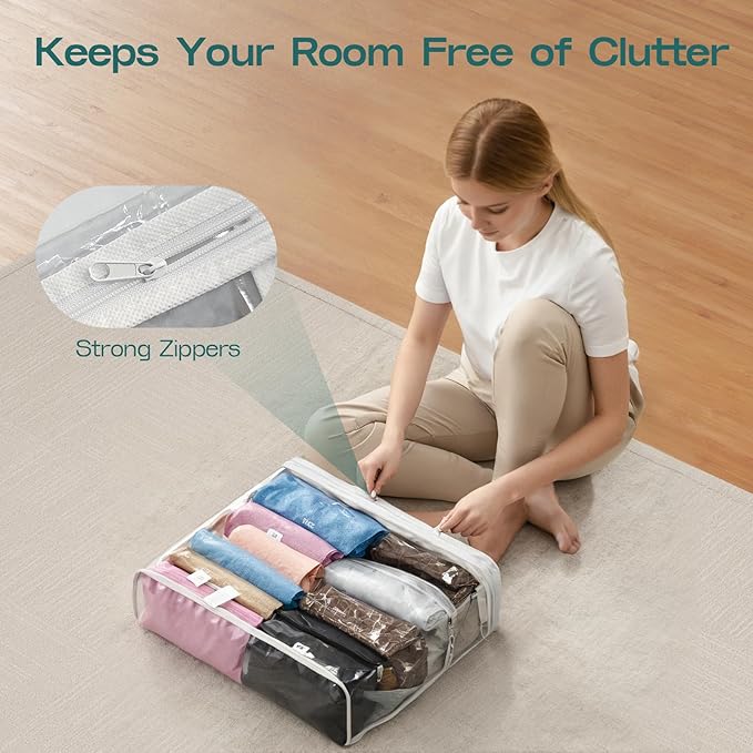 10PACK Clear Zippered Storage Bags - Image 6