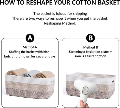 Large Storage Baskets for Organizing, Closet Shelf Baskets for Clothes Blanket - Image 7
