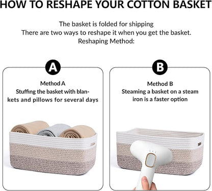 Large Storage Baskets for Shelves, Closet Organizers Bins for Clothes Blanket - Image 7