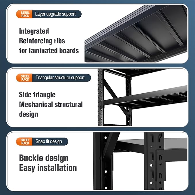 5000lbs78.74, Storage Shelves Garage Metal Shelving Heavy Duty Garage Shelves - Image 4