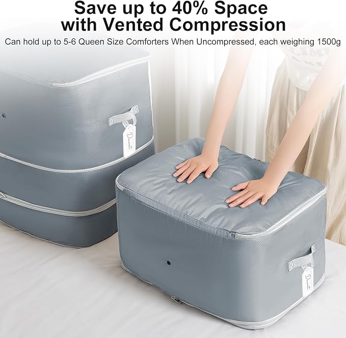 Comforter Storage Bag - 130L Large Capacity Blanket Storage Bags 3-Layer Ultra - Image 3