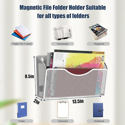 Magnetic File Holder 1 Pockets File Folder Organizer, Office Hanging Magazine - Image 3