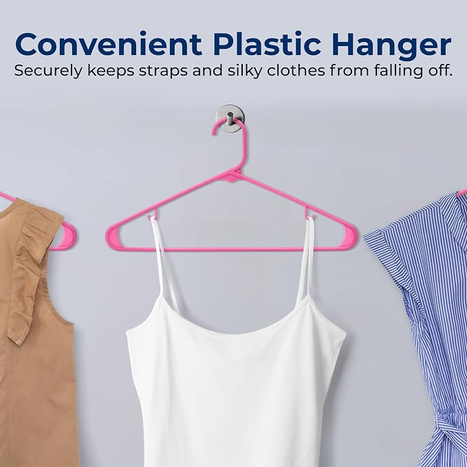 SereneLife 100-Piece Plastic Shirt Hangers – Non-Slip, Heavy Duty Clothing - Image 6
