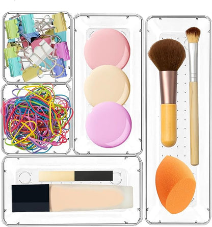 6 Pack Clear Drawer Organizer Set, Versatile Bathroom and Vanity Organizer Trays - Image 6